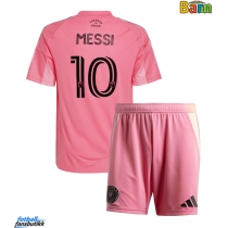 Inter Miami Lionel Messi #10 Hjemmedraktsett Barn 2025-26 Kortermet (+ Korte bukser)